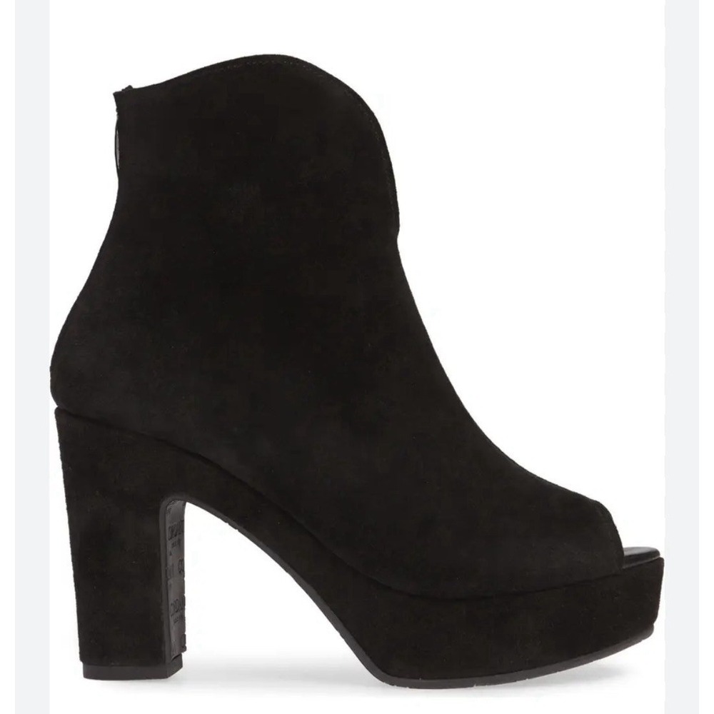 Cordani Tabbi Peep Toe Bootie Black Suede Size 40‎ US 9 Heeled